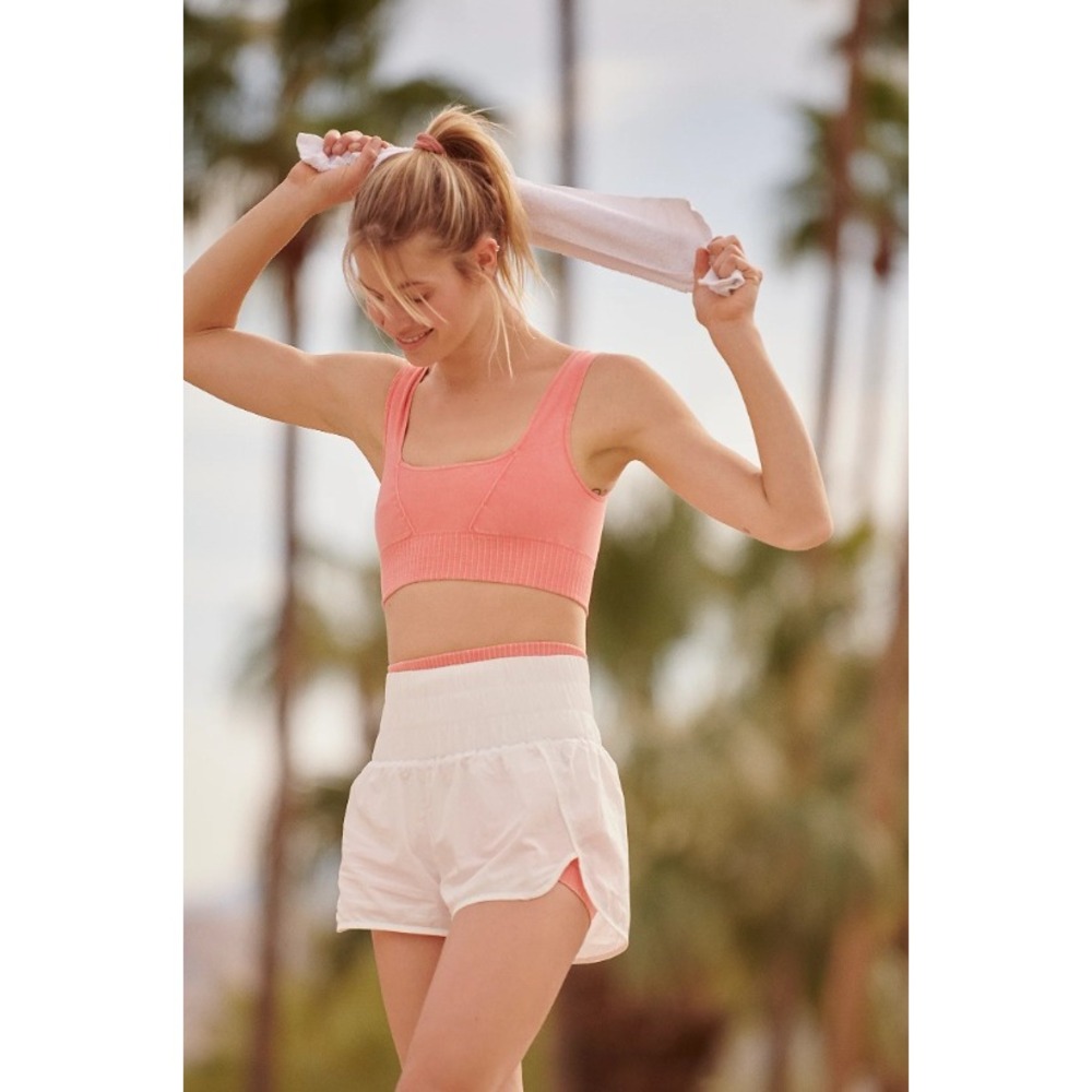 Free People FP Movement The Way Home Shorts Optic White High Rise Running S